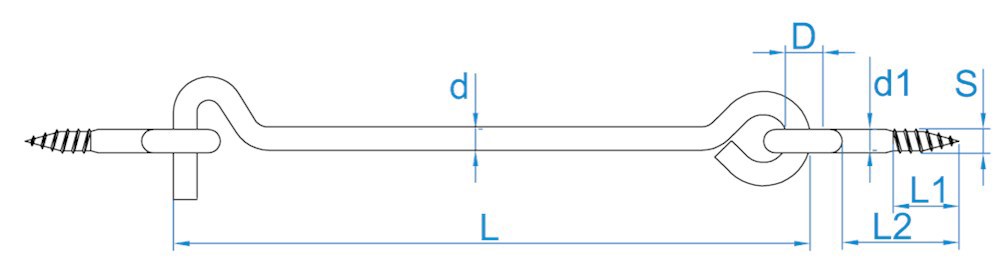 windhaak houtdraad rvs a2-3