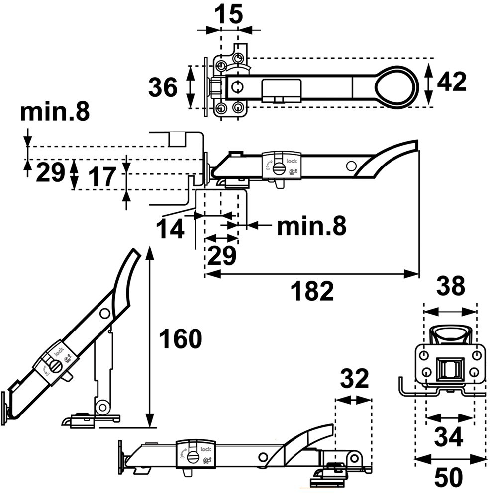 combi-raamuitzetter rvs/zwart axa-7