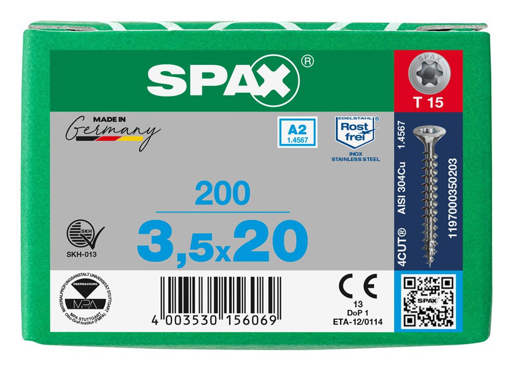 spaanplaatschroef rvs a2 spax-7