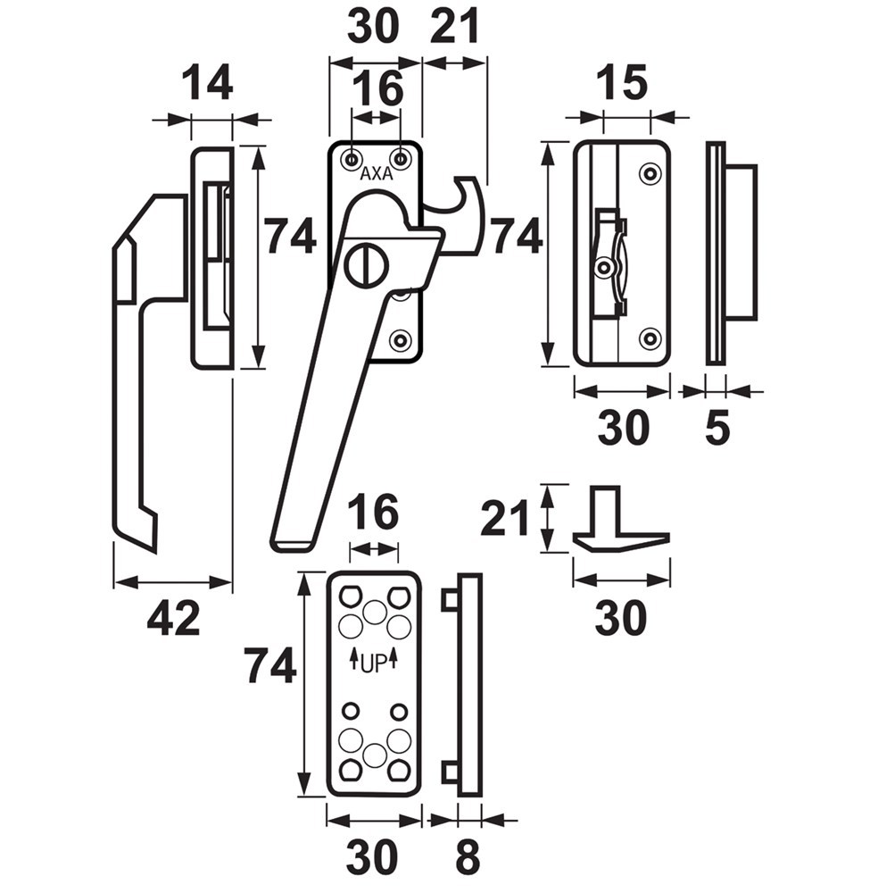 raamsluiting aluminium f1 axa-5