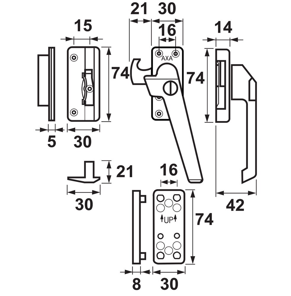 raamsluiting aluminium f1 axa-5
