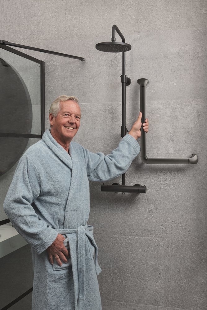 wandbeugel zwart/aluminium secucare-4