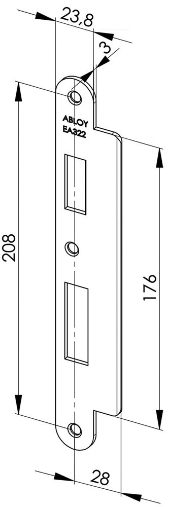 sluitplaat verchroomd abloy-3