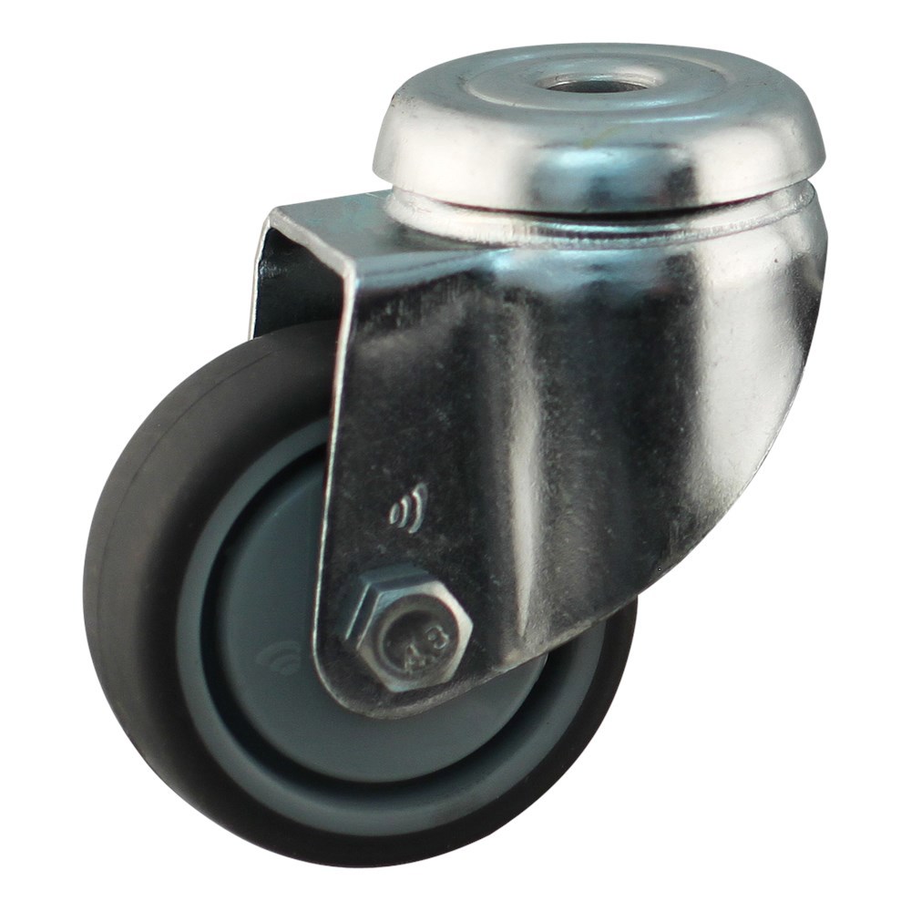 zwenkwiel grijs rubber met gat-3