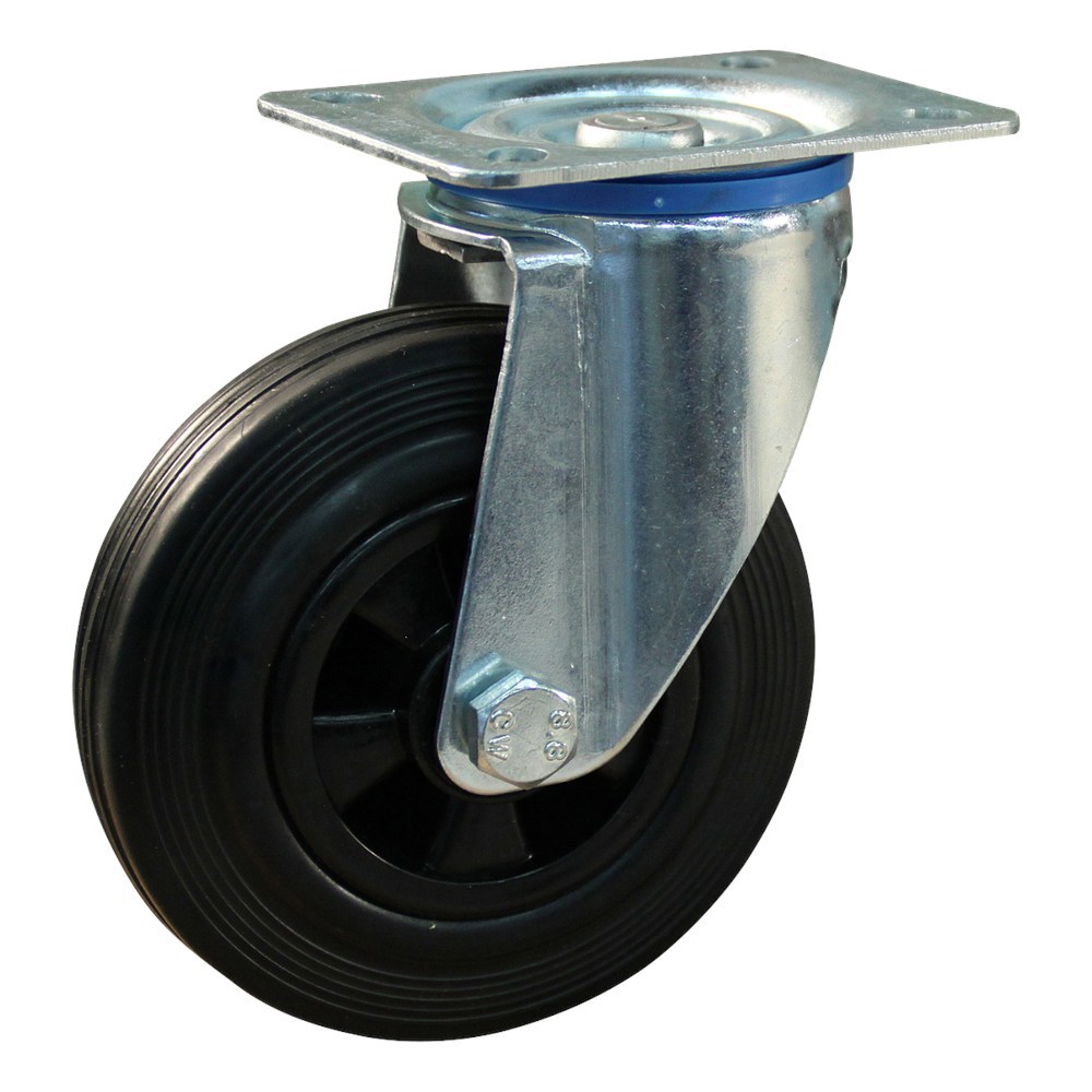 zwenkwiel zwart volrubber