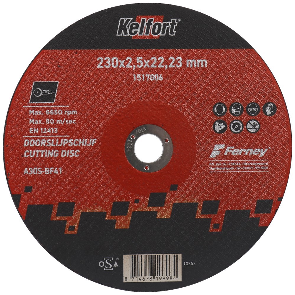 doorslijpschijf staal/rvs kelfort