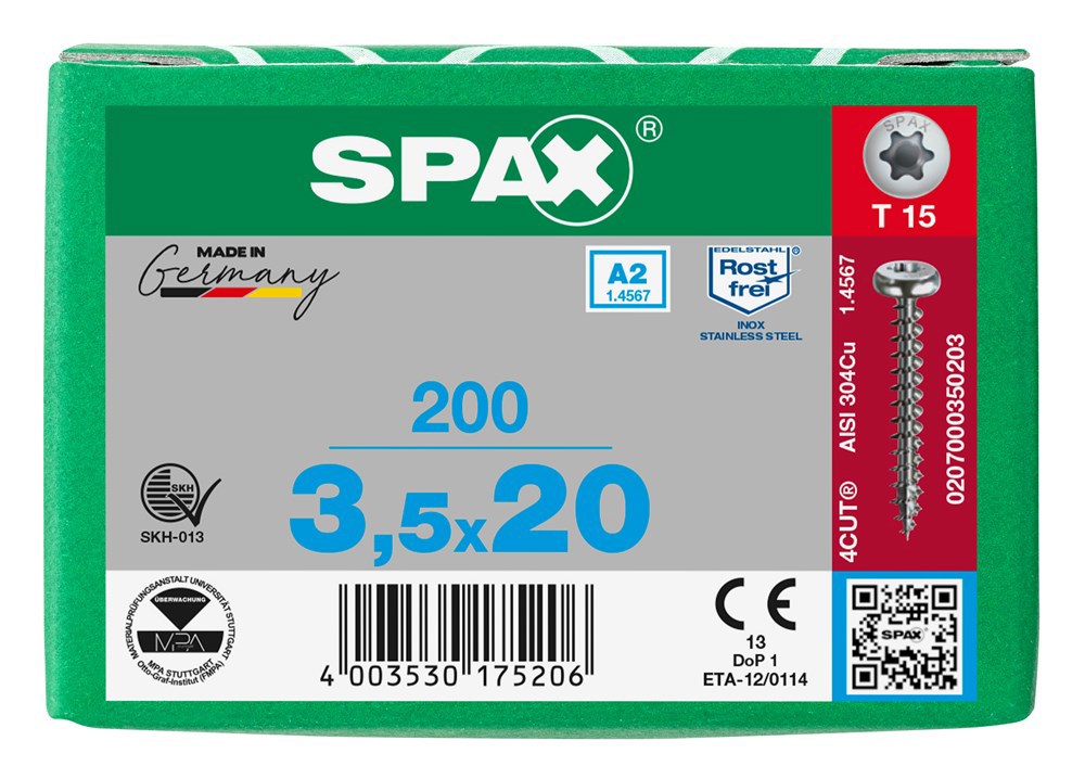 spaanplaatschroef rvs a2 spax-7