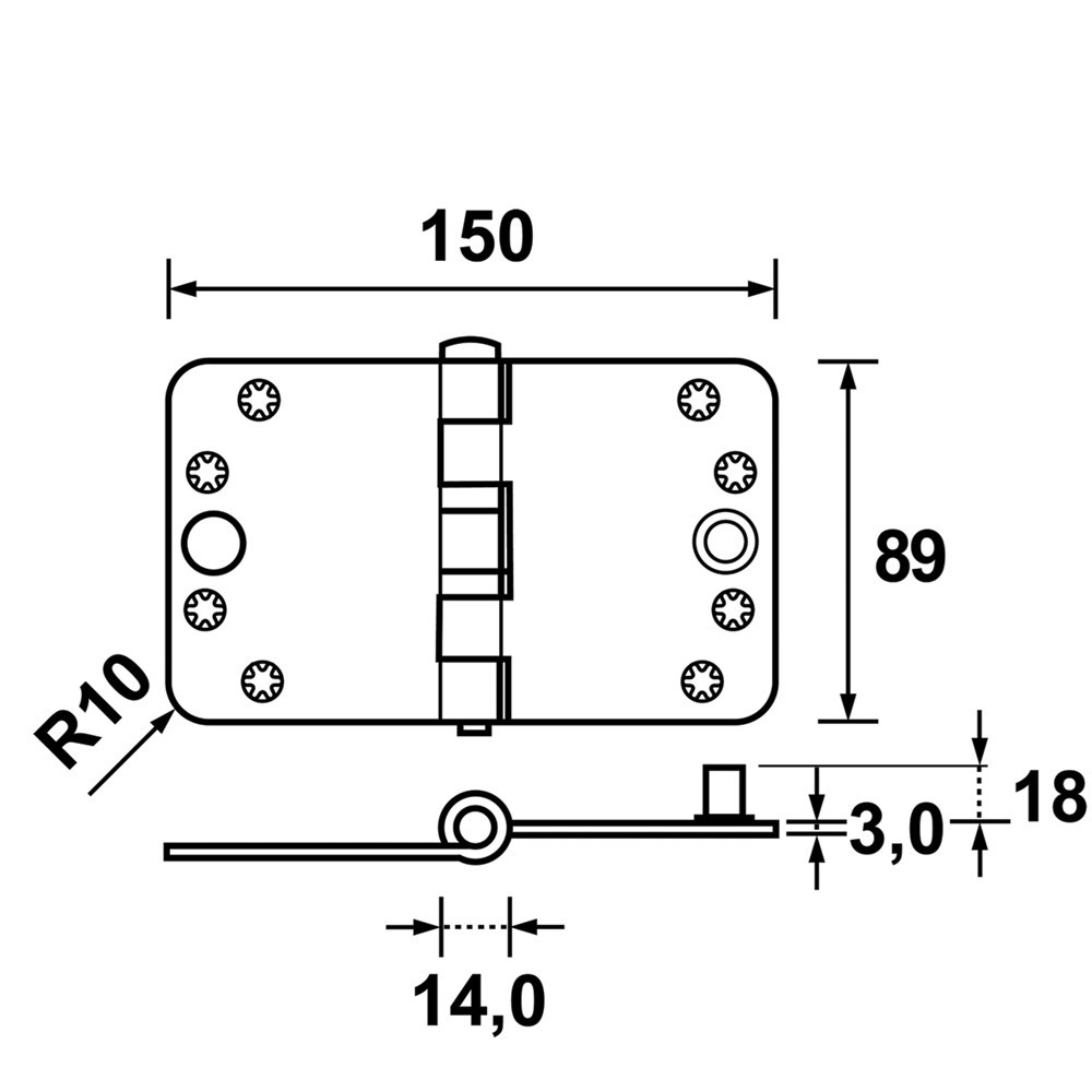 vh-schijflagerscharnier verzinkt axa-4