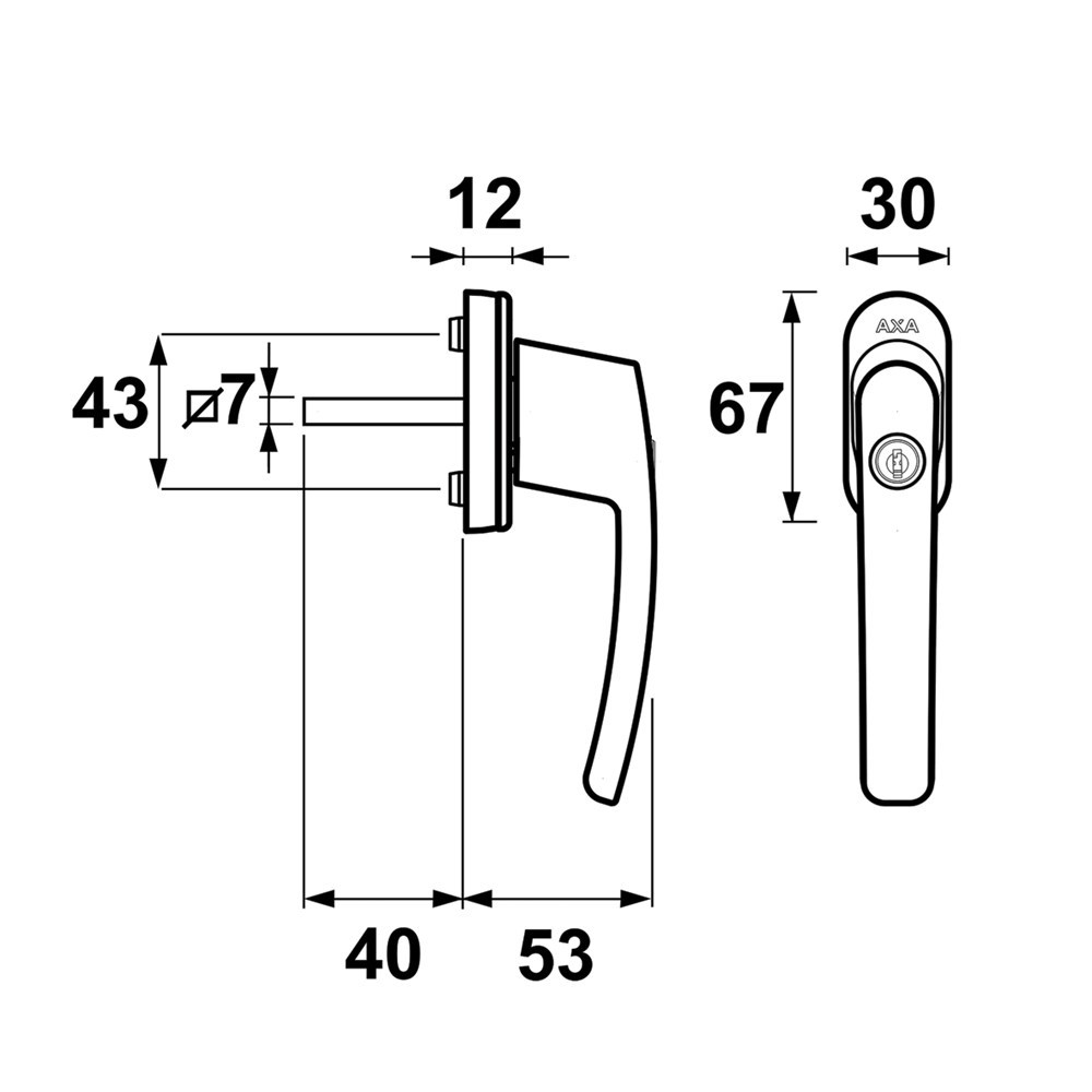 raamkruk recht aluminium f1 axa-6