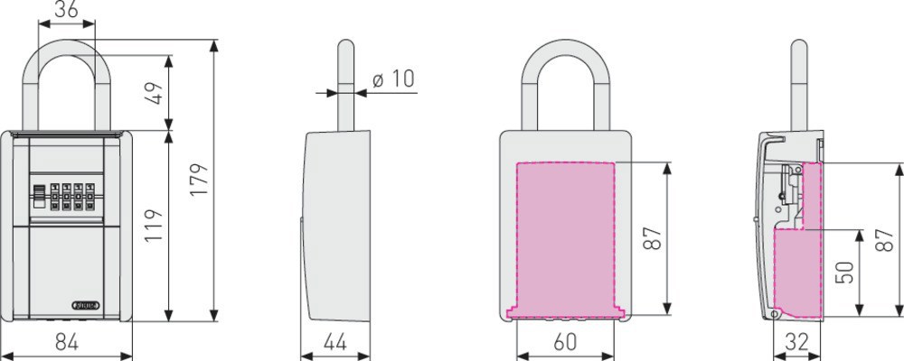 code sleutelkastje metaal/zamac abus-10