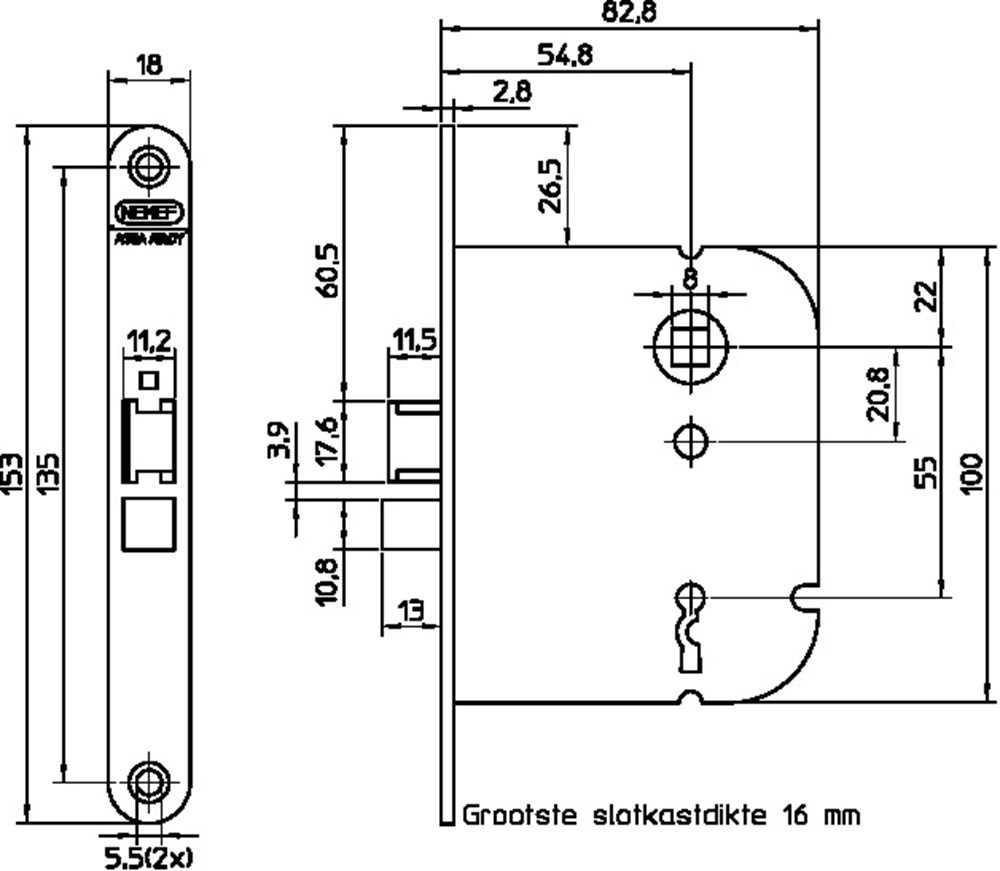 deurslot insteek d&n klavier nemef-3