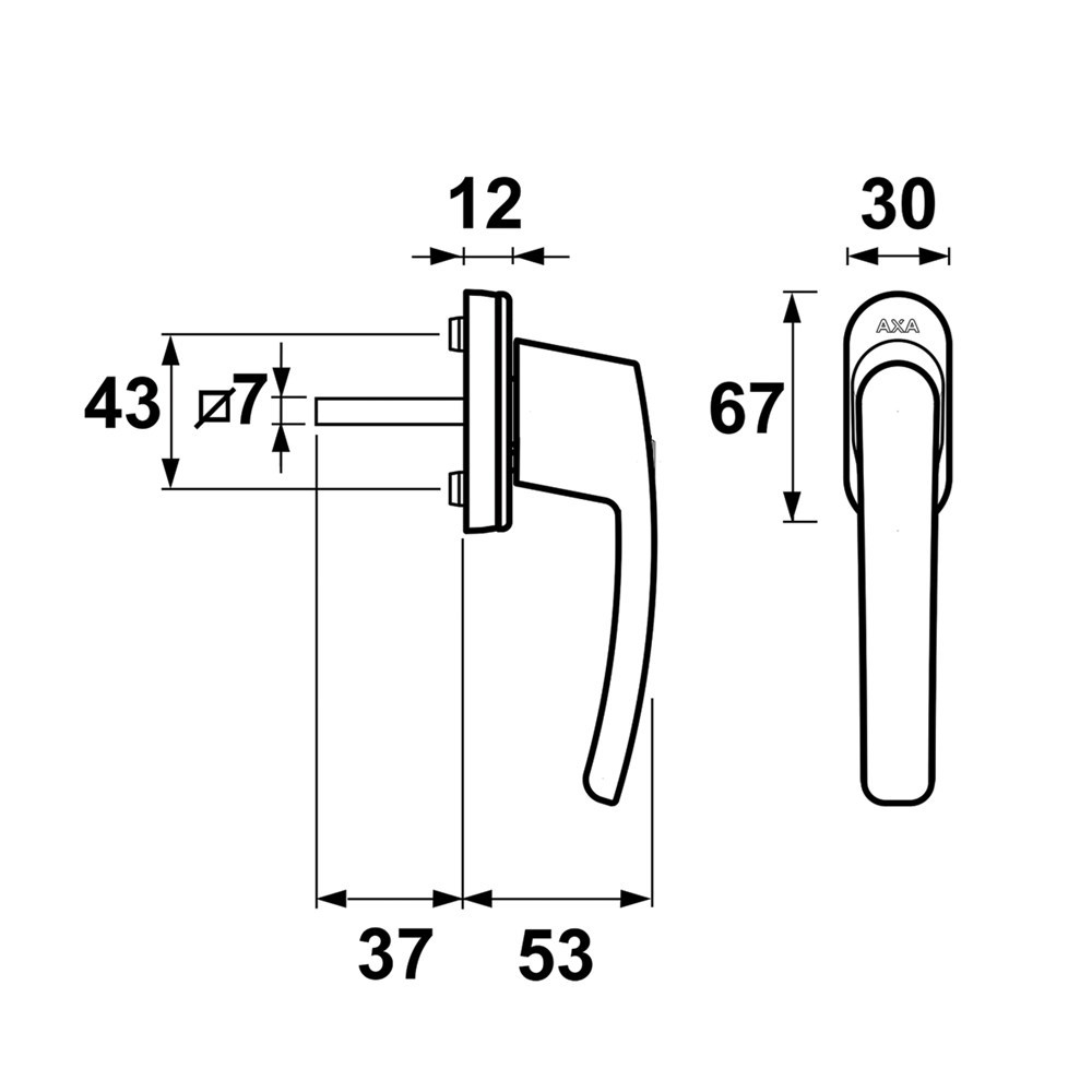 raamkruk recht aluminium f1 axa-6