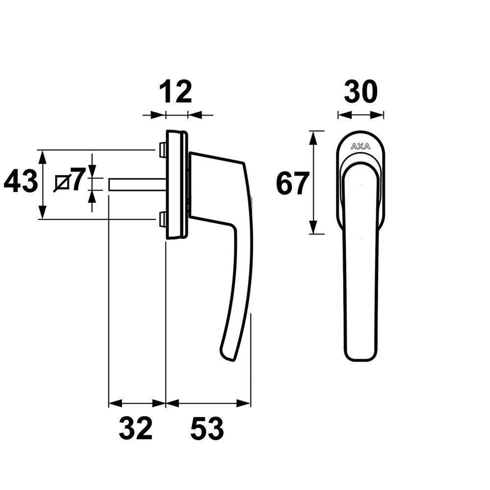 raamkruk recht aluminium f1 axa-6