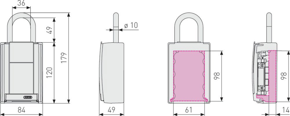 code sleutelkastje metaal/zamac abus-4