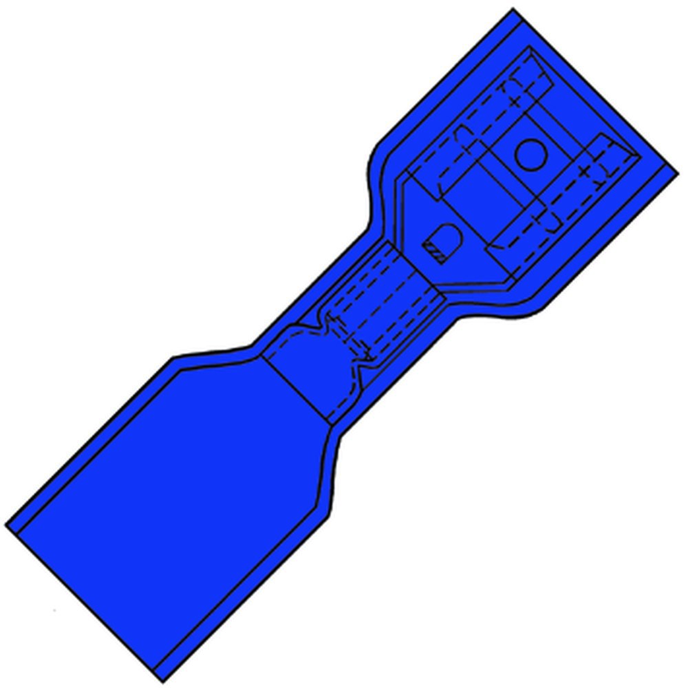 kabelschoen vlakstekerhuls waterd. blauw