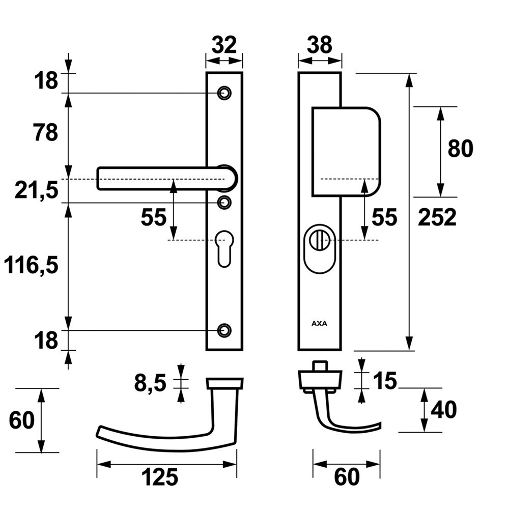 voordeursmalgarnituur f1 axa-5