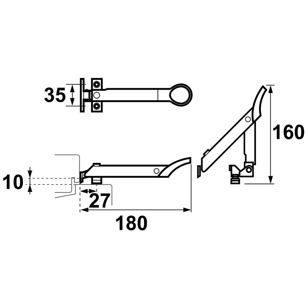 combi-raamuitzetter rvs/zwart axa-6