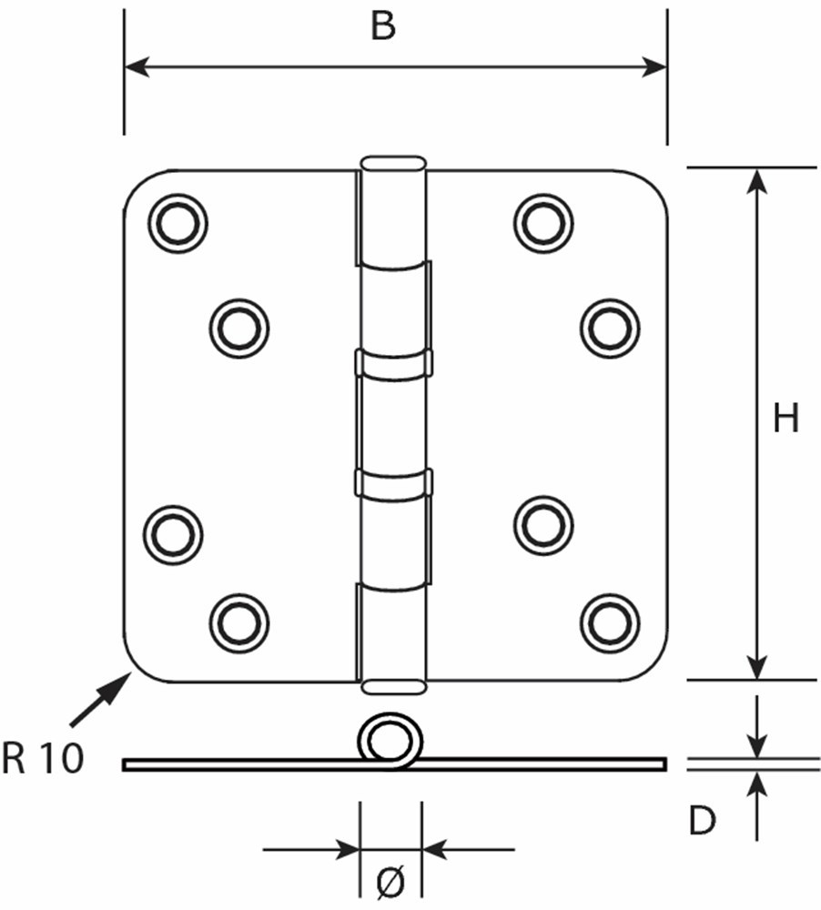 kogellagerscharnier rvs dx-3