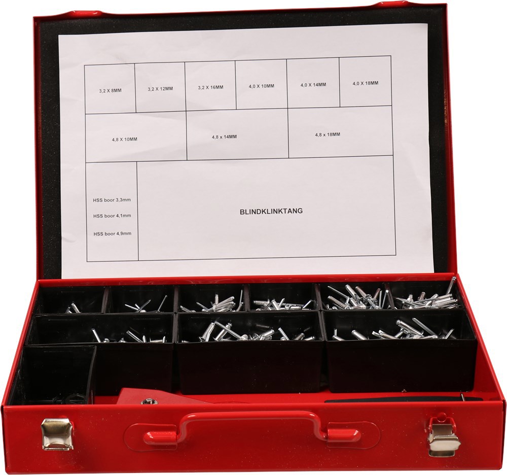 assortimentskoffer metaal rood kelfort