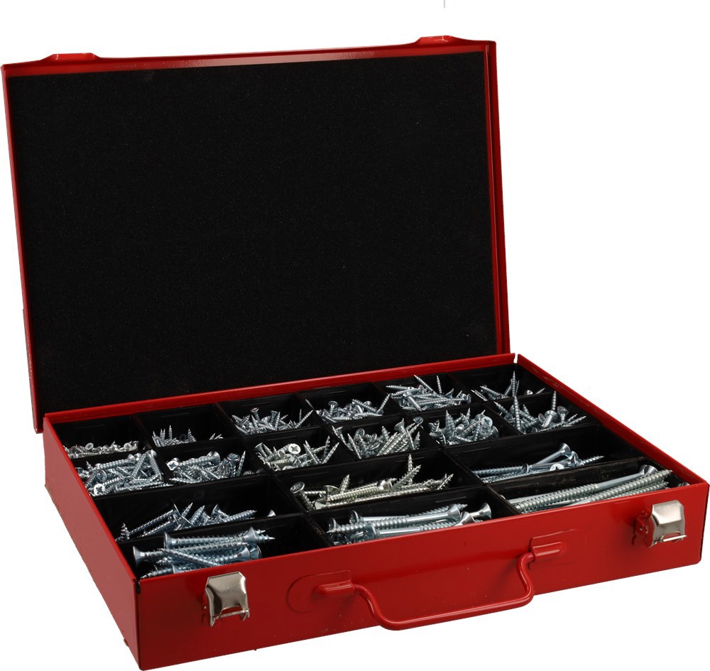 assortimentskoffer metaal rood kelfort-3