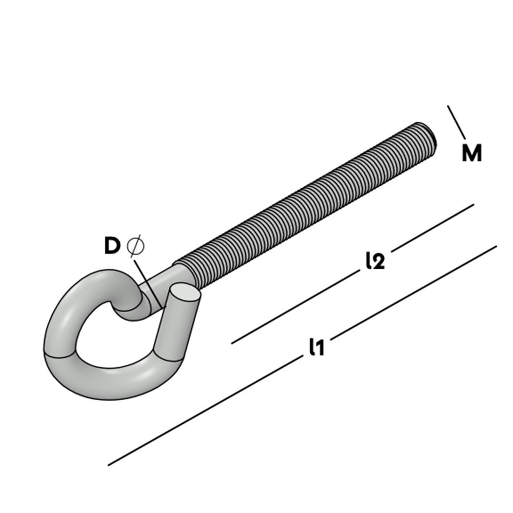 krulhaak metrisch draad rvs a2-3